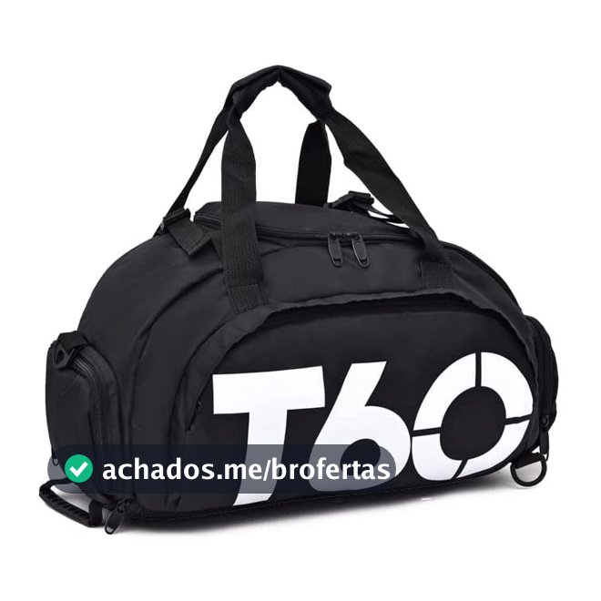 Mochila Mala T60 Para Academia Natação Camping na Cor Preta