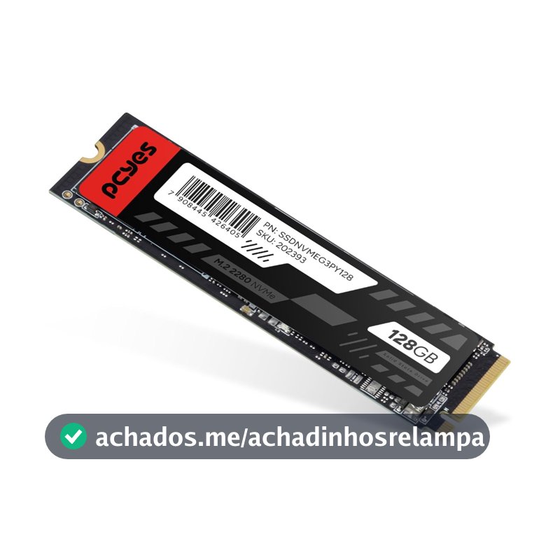 SSD PCYES M.2 2280 NVME PCIE 3.0X4 128GB - LEITURA 1175MB GRAVACAO 700MB/S - SSDNVMEG3PY128 – PCYES
