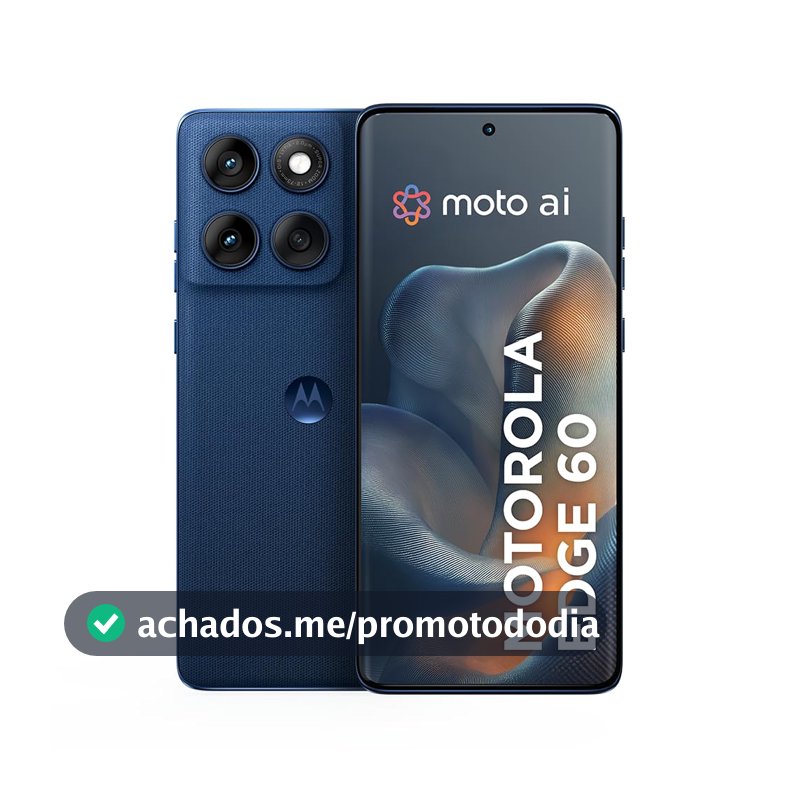 Smartphone Motorola Edge 60 5G - 512GB 12GB RAM+12GB Ram Boost Tela Quad-Curve moto AI 50MP Sony Camera ultrarresistencia militar IP68 + IP69 - Azul Marinho