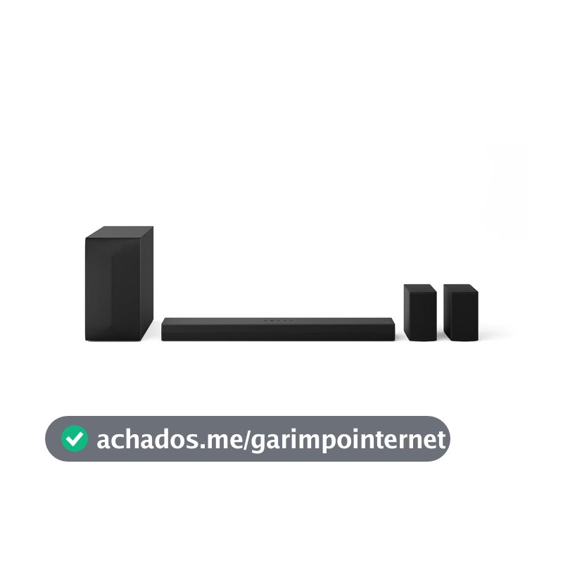 Home Theater Soundbar LG 440W RMS, 5.1 Canais, Bluetooth 5.3, Dolby Digital, Alto-Falantes Traseiros, AI Sound Pro, Wow Interface, Sem fios, Conexões Múltiplas - S60TR