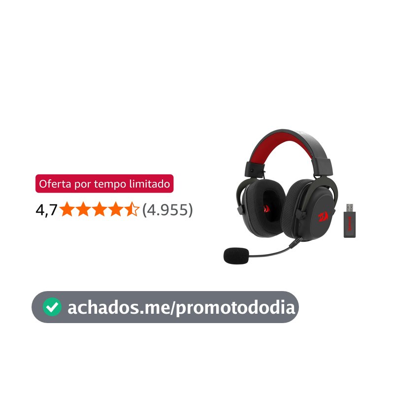 Headset Gamer Redragon Zeus Pro Preto Sem Fio 7.1 H510-PRO