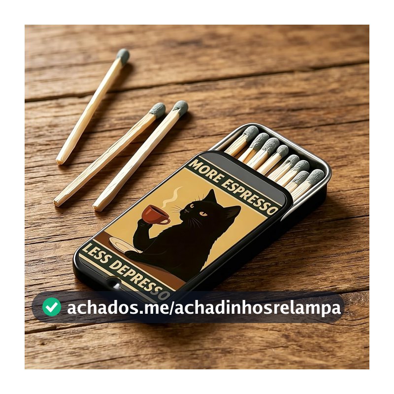 1 caixa de fósforos de metal gato café caixa de fósforos lata para amantes