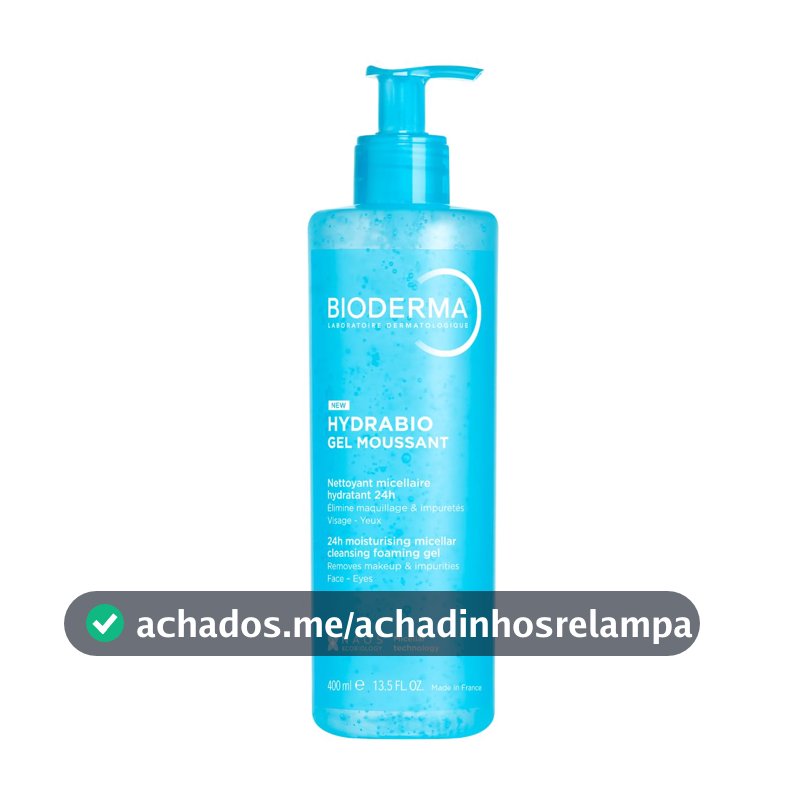 BIODERMA Hydrabio Gel Moussant Gel de Limpeza Hidratante 400ml com Ácido Hialurônico para Peles Desidratadas