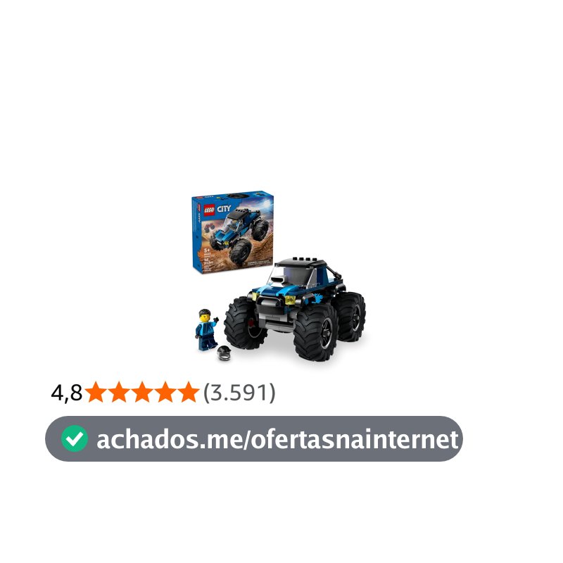 LEGO Set City Great Vehicles 60402 Monster Truck Azul 148 peças