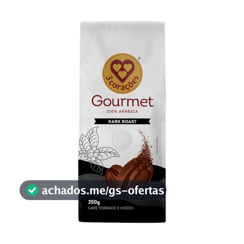 3 Corações Café Torrado e Moído Gourmet Dark Roast, 250G