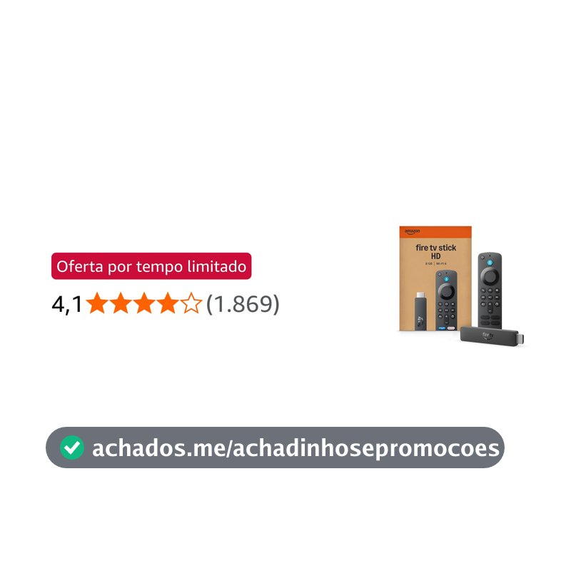 Amazon Fire TV Stick HD (modelo mais recente), Controle Remoto por Voz com Alexa, alimentado pela TV, com configuração simples e Acesso Antecipado à Alexa+