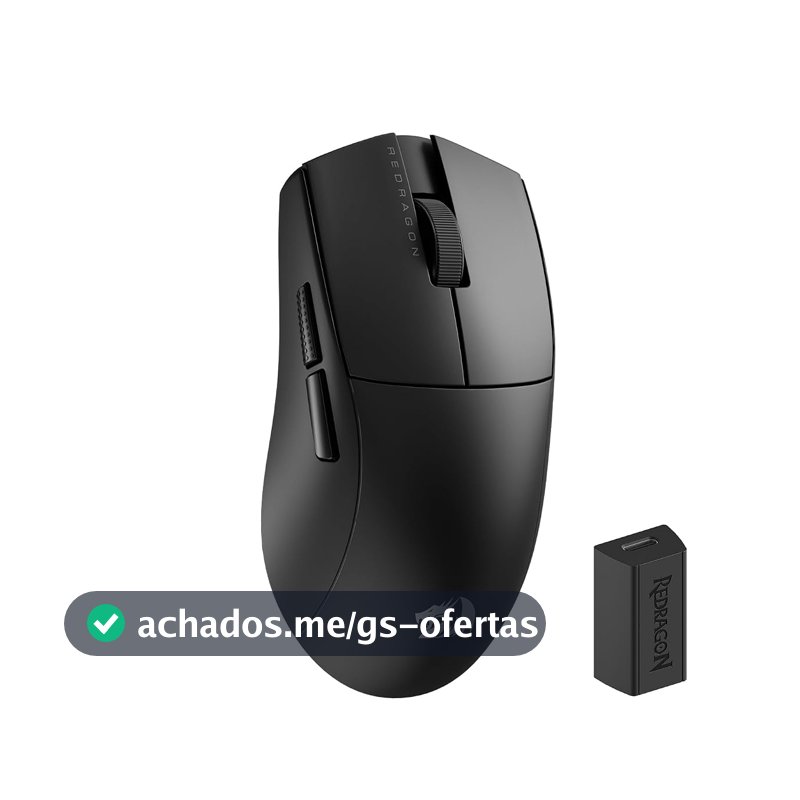 Mouse Gamer Redragon King Pro 4K PAW3395 4000Hz Polling Rate Sem Fio Bluetooth USB-C Preto M916-PRO-4K