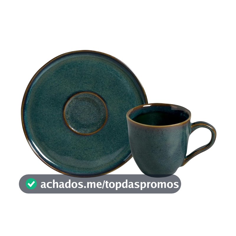 Porto Brasil Conjunto com 6 Xícaras De Chá com 6 Pires Bio Oceano 170ml