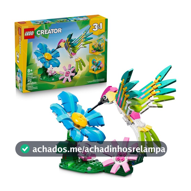 LEGO Creator 3em1 Animais Selvagens: Beija-flor Colorido, Decoração 31384