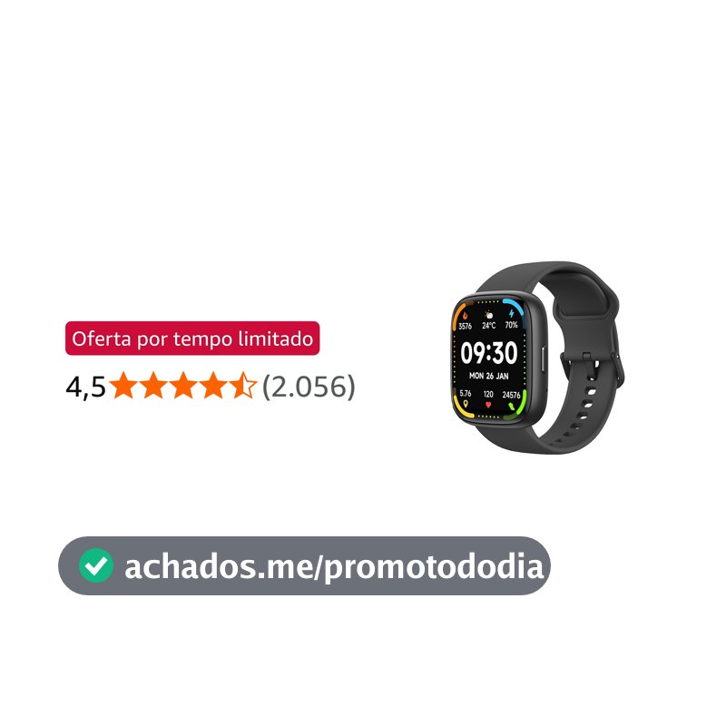 Bettdow SmartWatch, relogio smartwatch com Ecrã tátil e Alexa, à prova d'água IP68, relogio feminino e masculino, com 100+ modo esportivo e recebimento de notificações(preto)