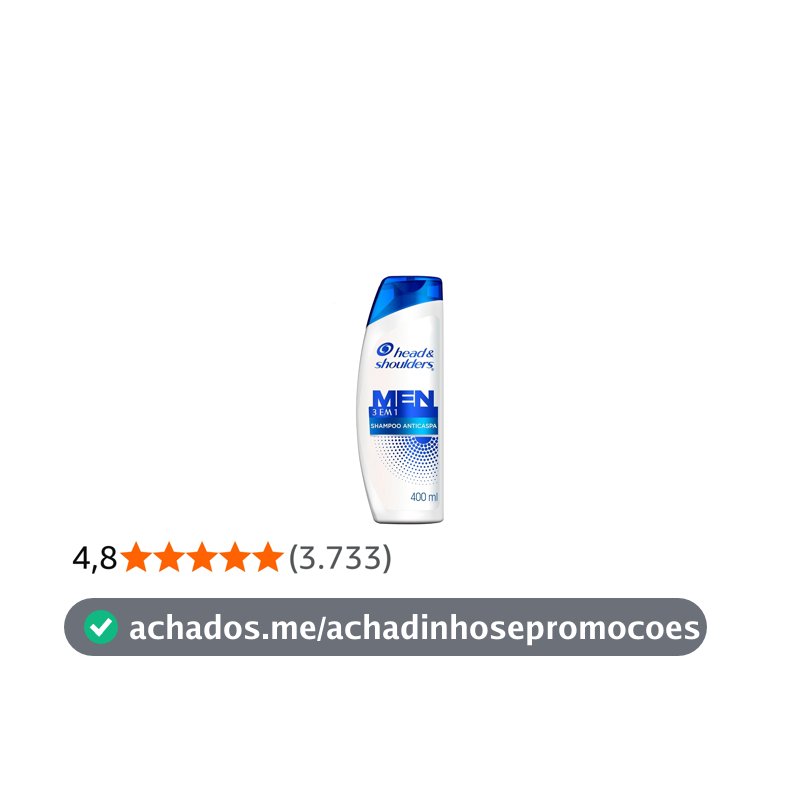 Head & Shoulders Shampoo Anticaspa Men 3 em 1, 400 ml