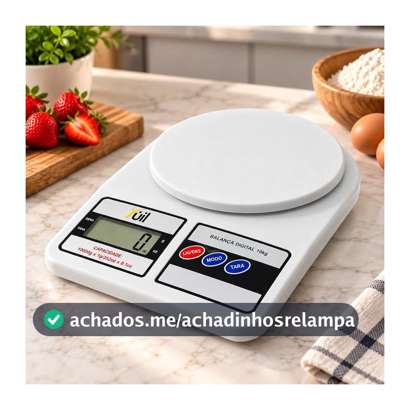Balança de Cozinha Digital Premium Gourmet Resistente à Água Portátil Base Antiderrapante Visor de Alta Definição Pesagem Precisa Durável Moderna