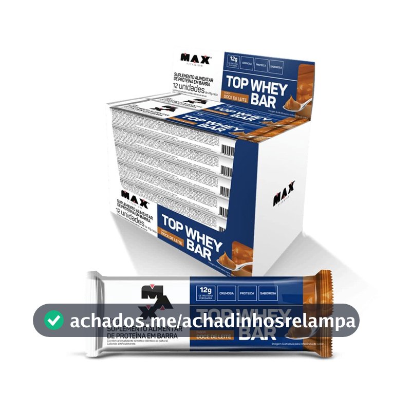 Max Titanium Top Whey Bar 12 Unidades De 41G (Doce De Leite)
