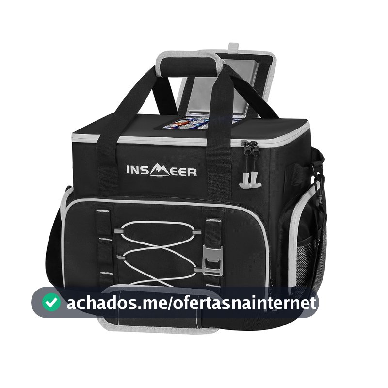 INSMEER Bolsa Térmica Grande Com Abertura Superio - 60 Latas/45L