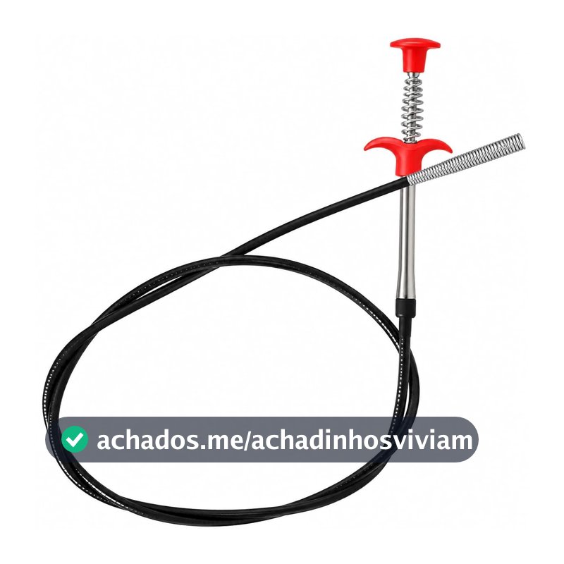 Desentupidor Flexível com Garras 90cm em Aço Inoxidável para Pia, Ralo e Cano – Pega Cabelo (Vermelho, 90CM)