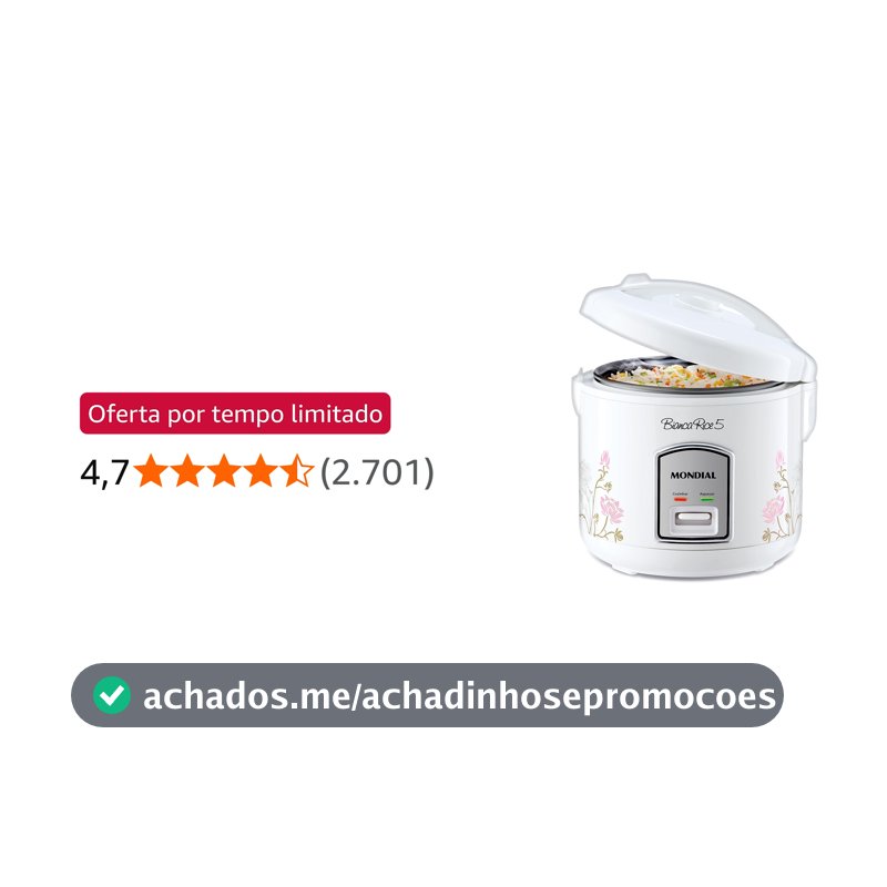 MONDIAL Panela De Arroz Bianca Rice 5, Branco, 400W, 110V - NPE-05-5X