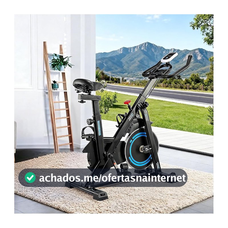 Bicicleta Ergométrica Spinning Magnética com Carcaça Transparente Fosca, Monitor Eletrônico, Volante de 5 kg, Suporta até 120 kg para Treino em Casa