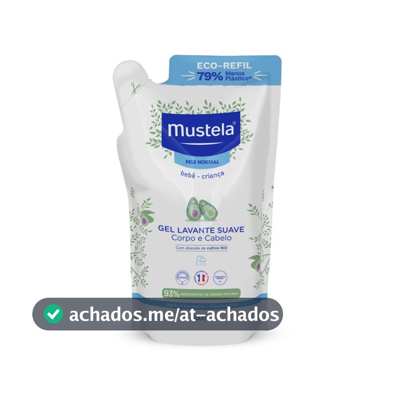 Mustela Refil Gel Lavante Suave 400ml - Sabonete Líquido Corpo e Cabelo para bebês e crianças – feito com 93% de ingredientes de origem natural - Mustela Bebê e Criança