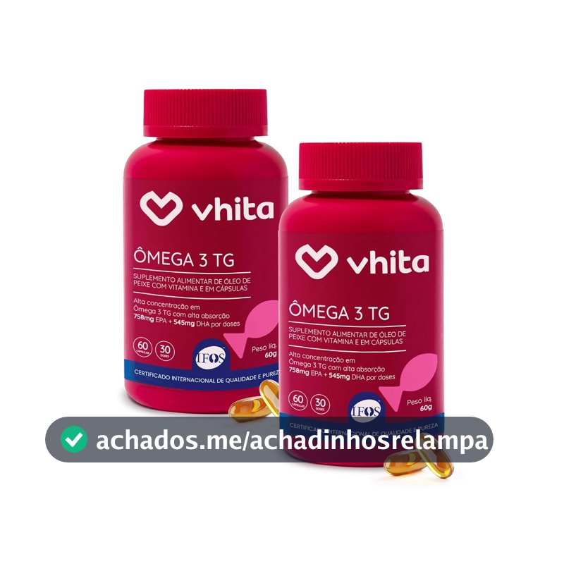 Ômega 3 1000mg TG EPA DHA com Selo IFOS e Vitamina E 60 cáps - 2 unidades
