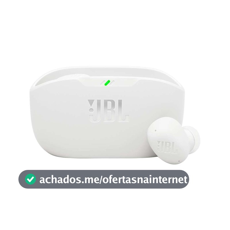 JBL, Fone de Ouvido Sem Fio, JBL, Bluetooth, Wave Buds 2, Intra Auricular, Sem Fio, Resistente À Água e Poeira - Branco