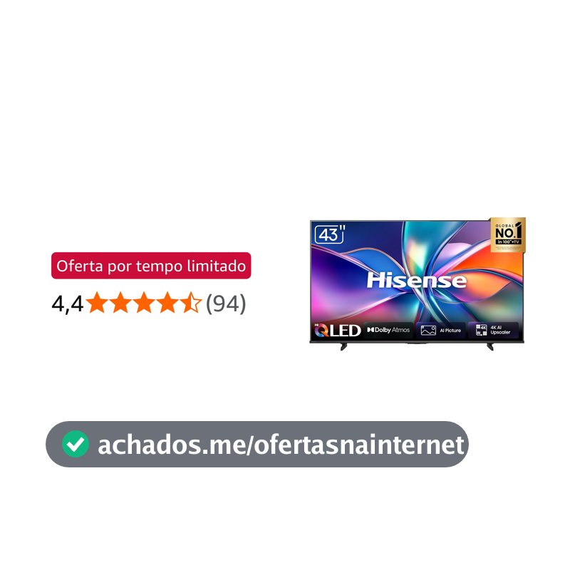 Hisense Smart TV 4K Hi-QLED 43" Polegadas 43Q6QVV