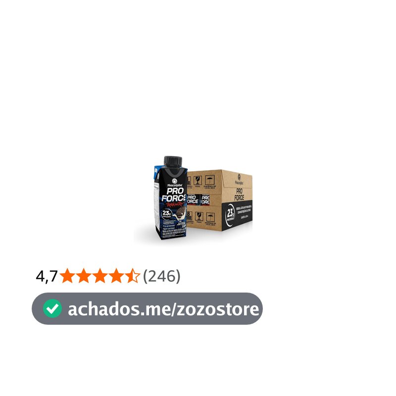 Piracanjuba ProForce 23g de Proteínas Sabor Cookies and Cream - 12 Unidades de 250ml