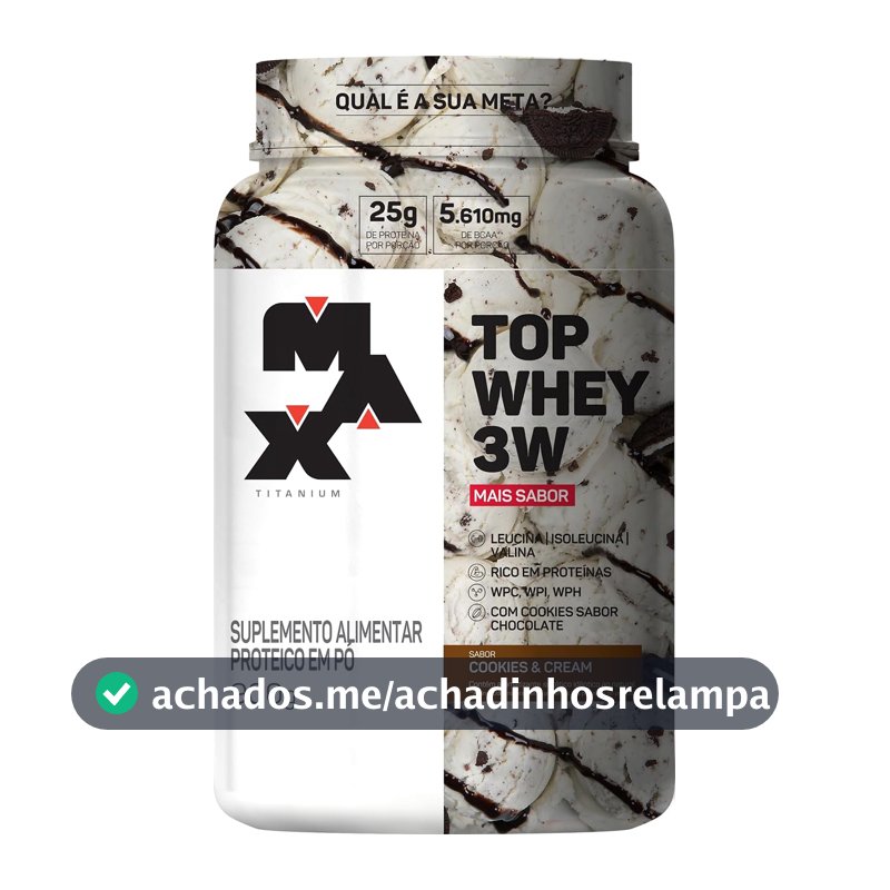 Top Whey 3W (900g) - Sabor Mais Sabor - Cookies & Cream
