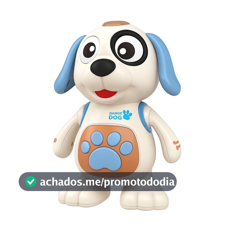 DM Toys Brinquedo Interativo Musical Mexe Danca Luz e Som Dancing Cachorro