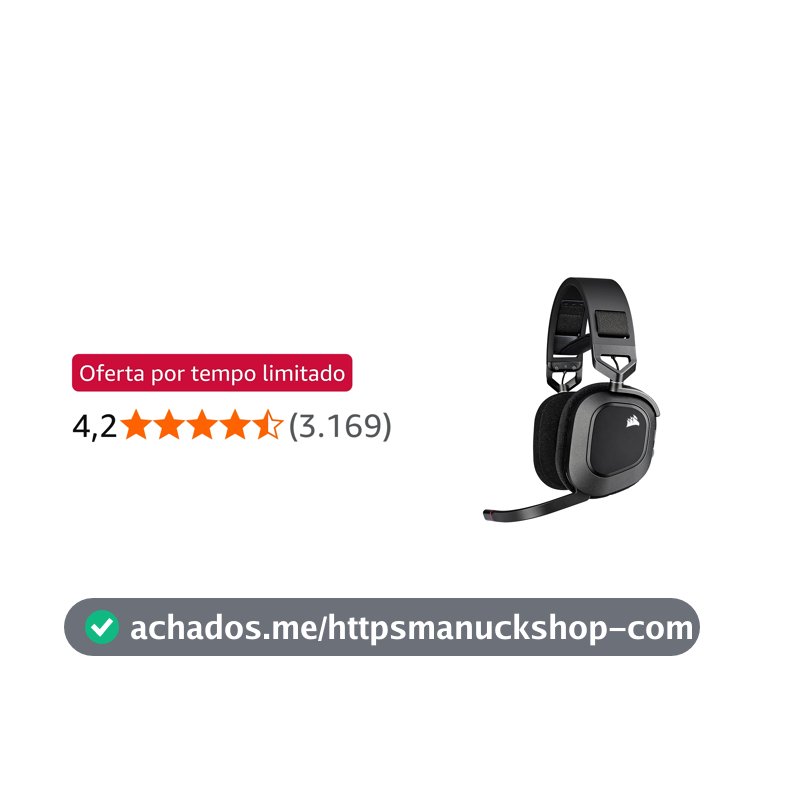 Headset Gamer Corsair HS80 RGB WIRELESS, Drivers 50mm, Preto - CA-9011235-NA