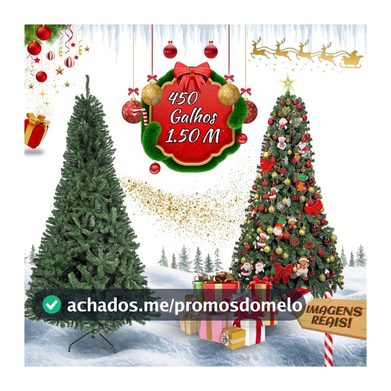 Árvore De Natal Pinheiro Canadense Luxo 1,50m 450 Galhos Tradicional Verde Imperial Premium Grande Cheia Luvinco