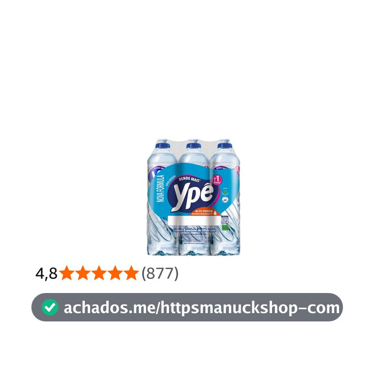 Ypê Pack Detergente Clear 500ml (6 unidades)
