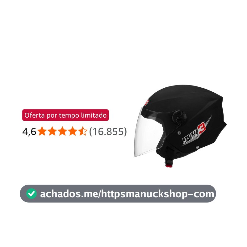 CAPACETE ABERTO PRO TORK NEW LIBERTY 3 SOLID PRETO FOSCO TAM. 60