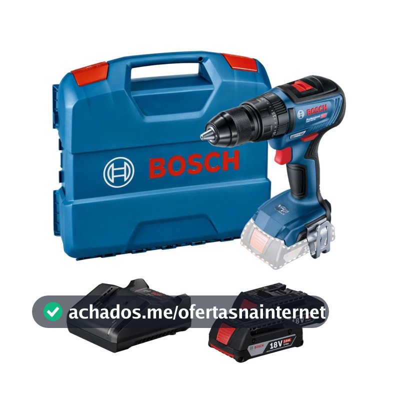 Bosch Parafusadeira Furadeira Impacto Gsb 18V-50 18V Brushless Com 2 Baterias 1 Carregador E Maleta