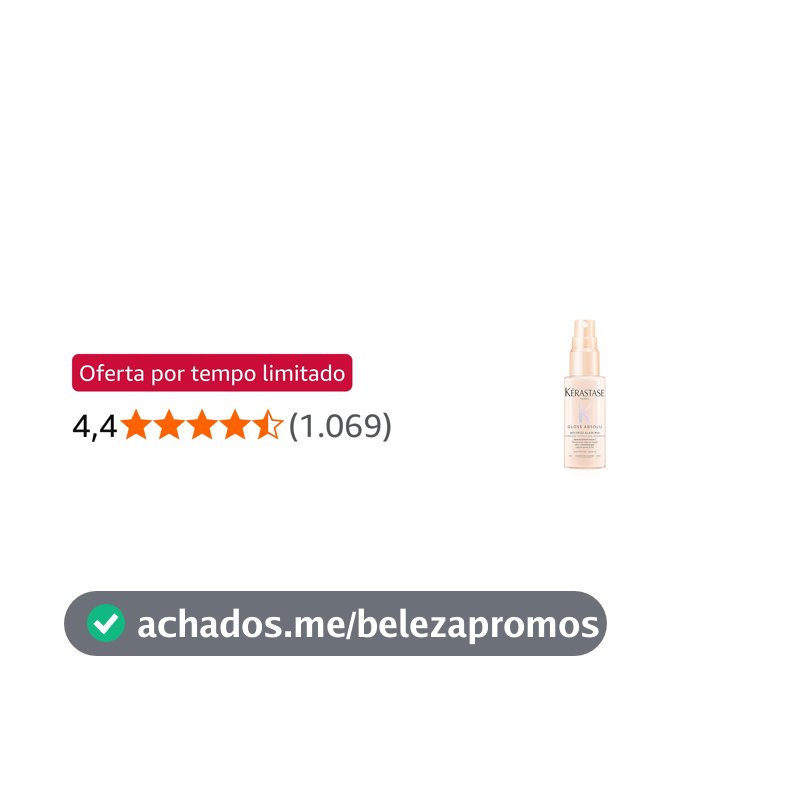 Kérastase, Spray, Gloss Absolu, Glaze Milk Anti-Frizz, para todos os tipos de cabelos, com ácido hialurônico, glicólico e óleo de rosa silvestre, proporciona brilho, protetor térmico, 45ml