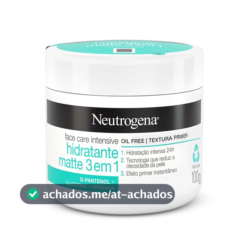 Creme Hidratante Facial Matte 3 em 1 Neutrogena, Sem Perfume, 100g