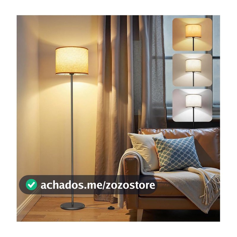 Luminária de Chão - Jayden Abajur de Chao, Moderna Abajur para Quarto, Escritório, Sala de Aula, Dormitório - Bivolt