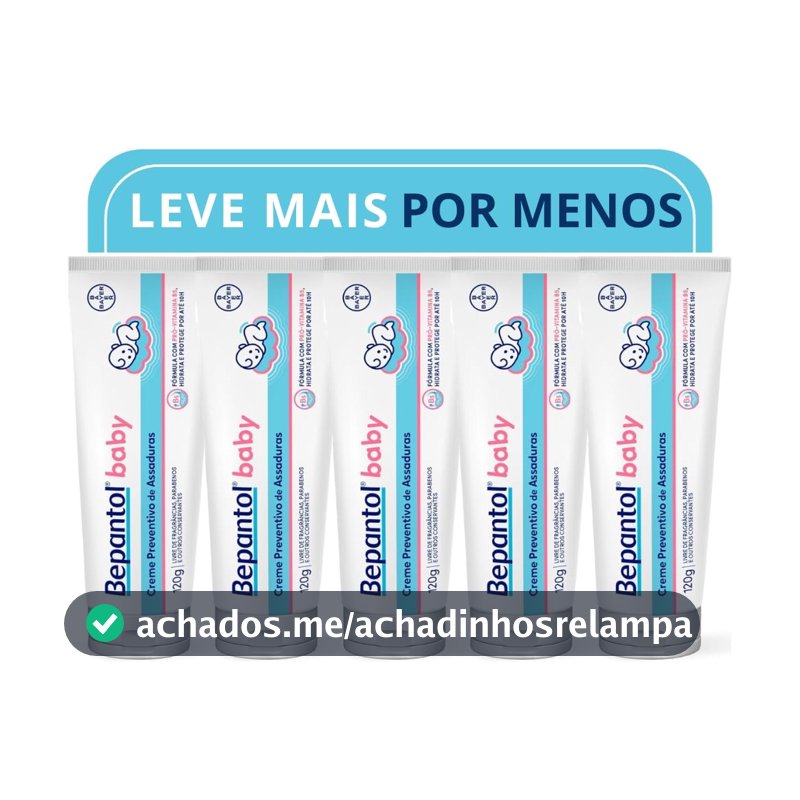 Bepantol Baby Pomada Assadura Bebe, Hipoalergênica, Kit 5 Unidades 120g