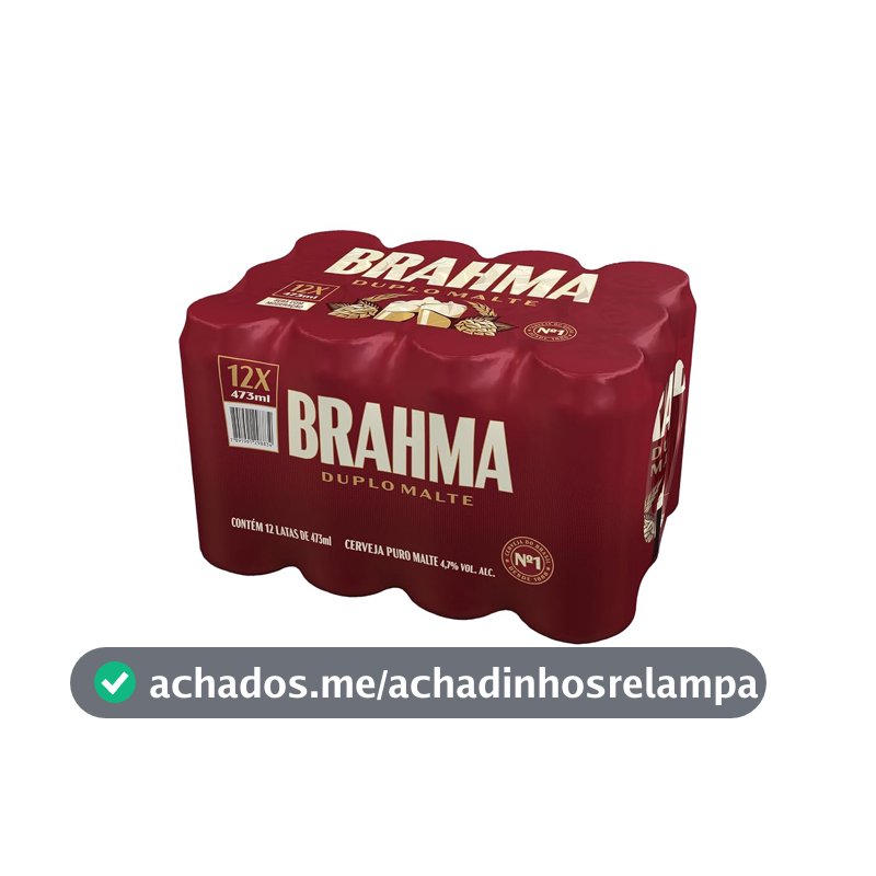 Cerveja Brahma, Duplo Malte, Lata 473ml, Pack com 12 unidades