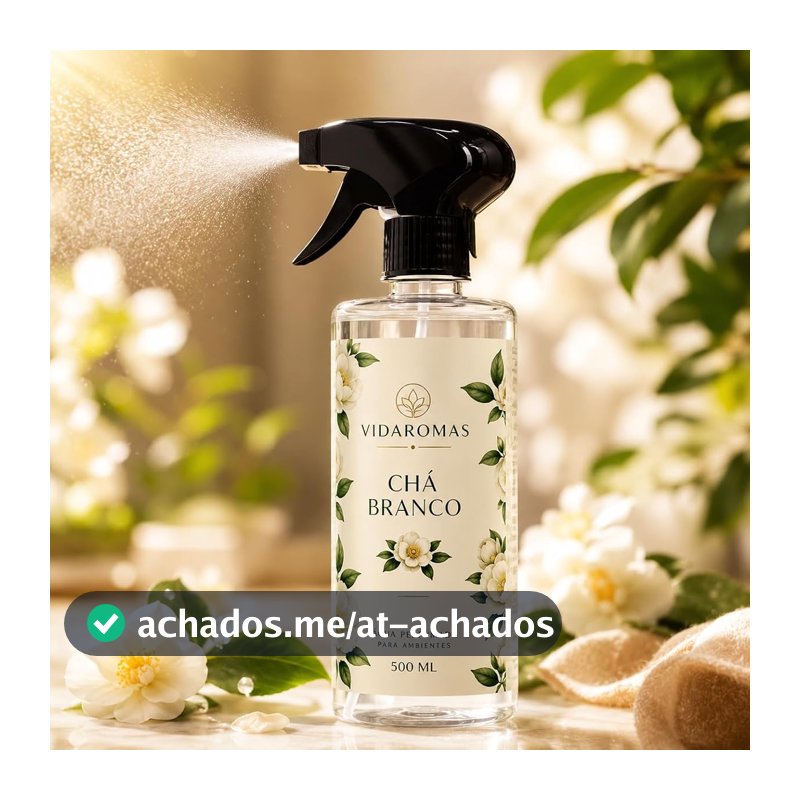 Água Perfumada para Ambientes Chá Branco 500ml Home Spray – Aromatizador para Casa, Sala, Quarto e Escritório – Fragrância Leve e Sofisticada