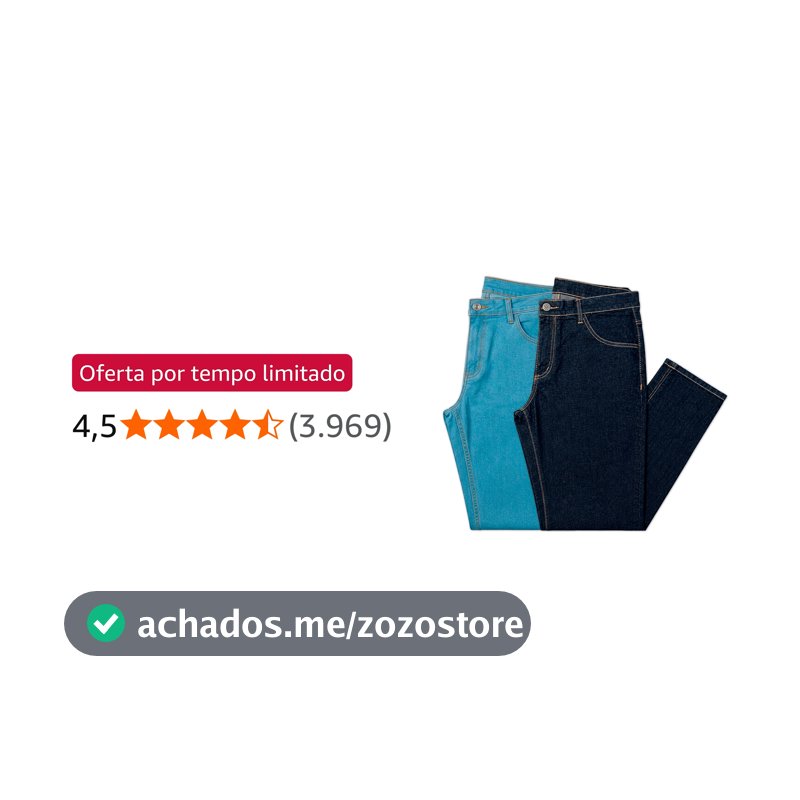 Kit 2 Calças Jeans Masculina Tradicional