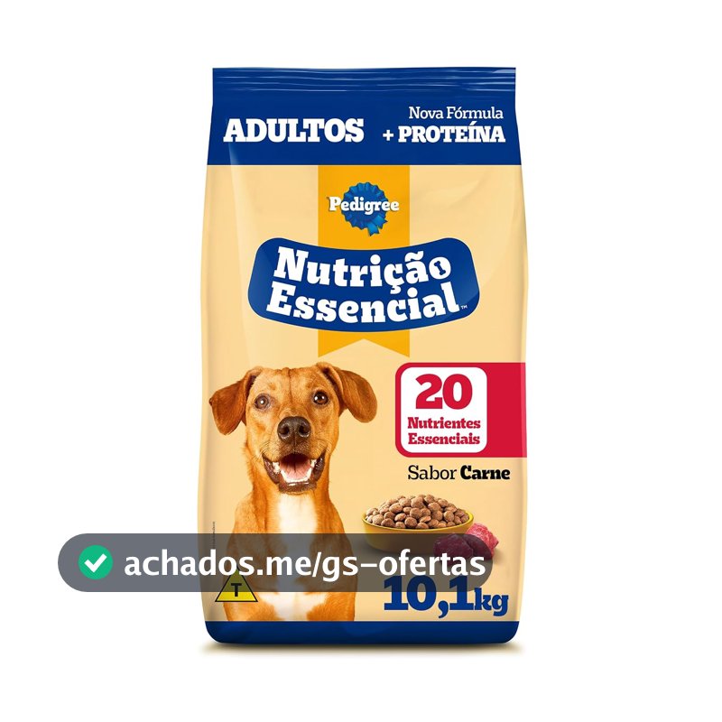 PEDIGREE Ração Nutrição Essencial Carne Para Cães Adultos 10.1kg