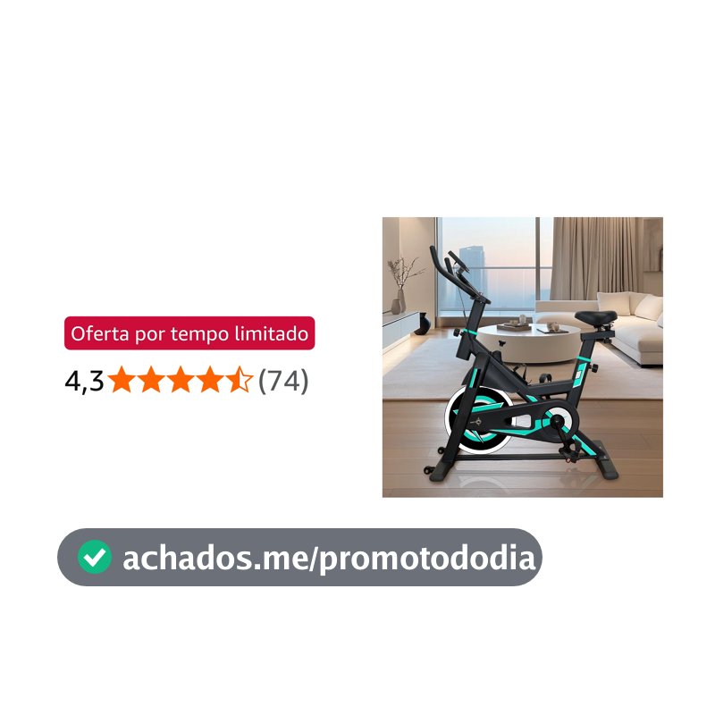 Bicicleta Ergométrica Spinning 5kg Volante Estofado PU com Monitor