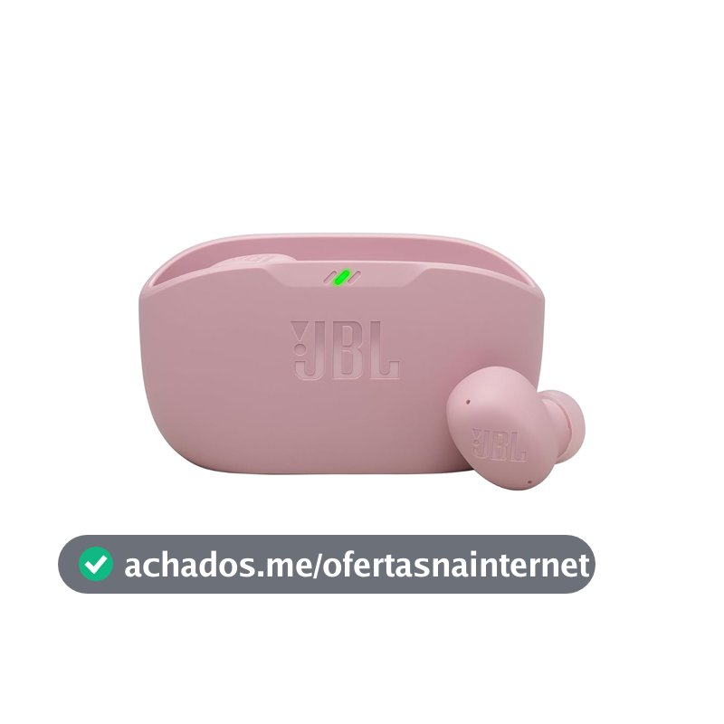 JBL, Fone de Ouvido Sem Fio, JBL, Bluetooth, Wave Buds 2, Intra Auricular, Sem Fio, Resistente À Água e Poeira - Rosa