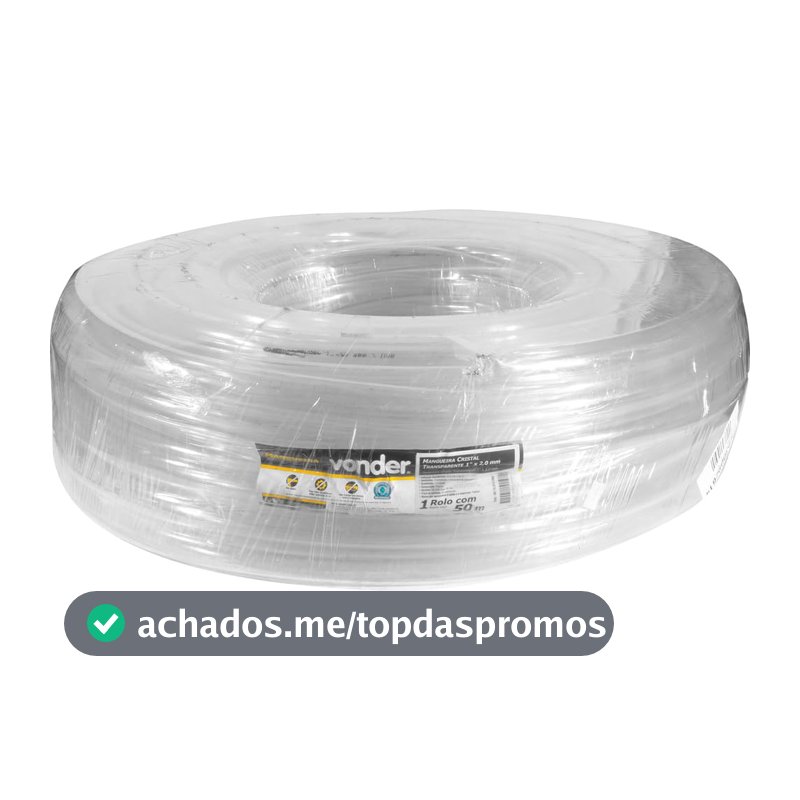 Mangueira Cristal Transparente 1"x2,0mm com 50 metros - Vonder