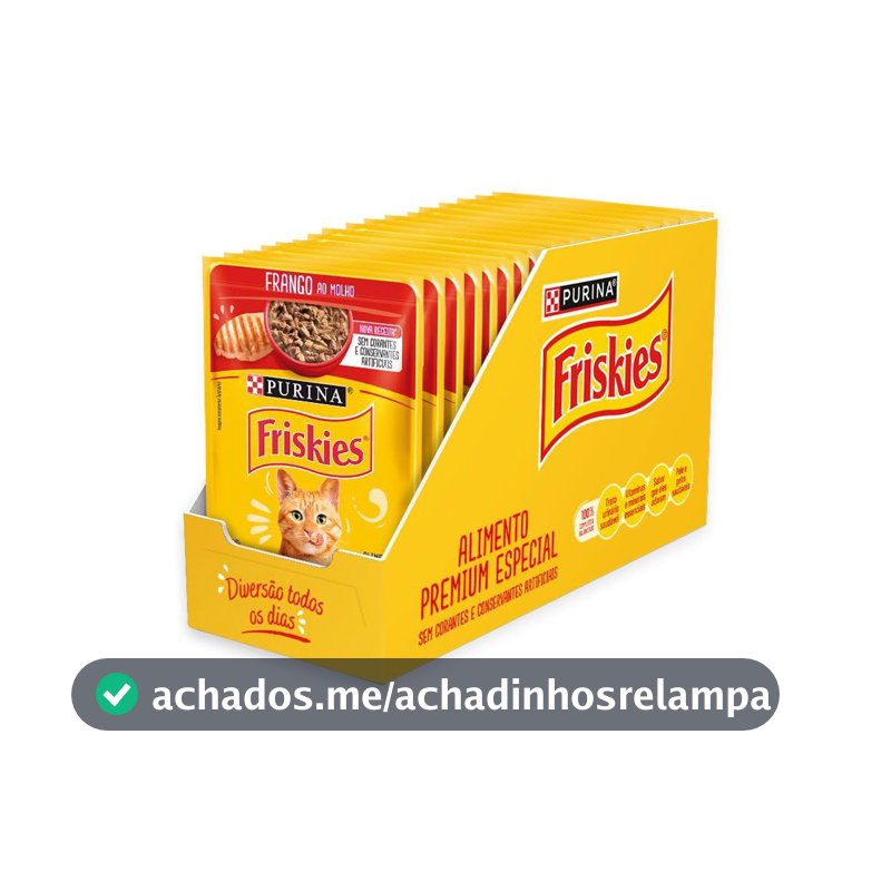 Pack Nestlé Purina Friskies Ração Úmida Para Gatos Adultos Frango Ao Molho - Com 15 Sachês 85g