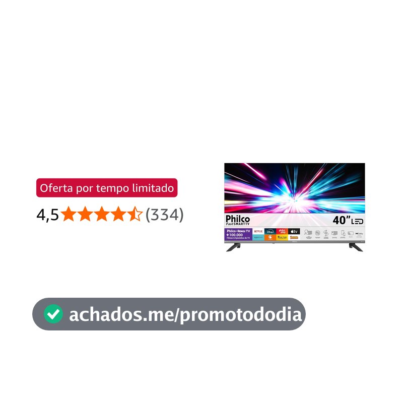 Smart TV 40" Philco Roku TV HDR10 Dolby Áudio P40CRA