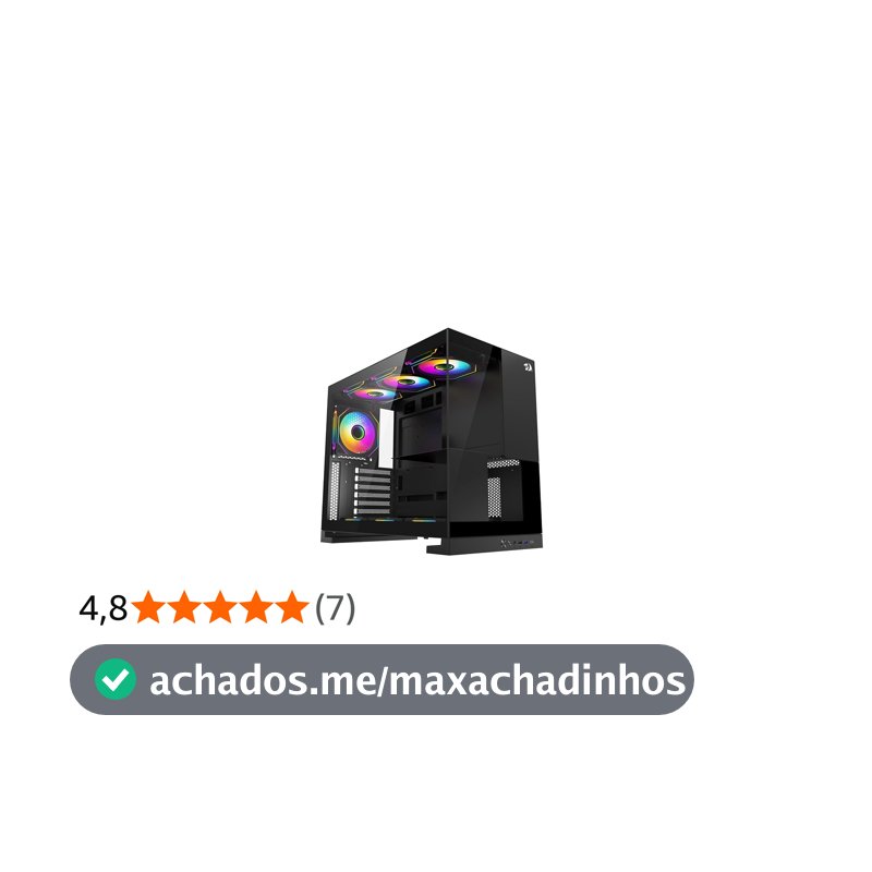 Gabinete Gamer Redragon Eternal Preto Sem Fans CA-612B