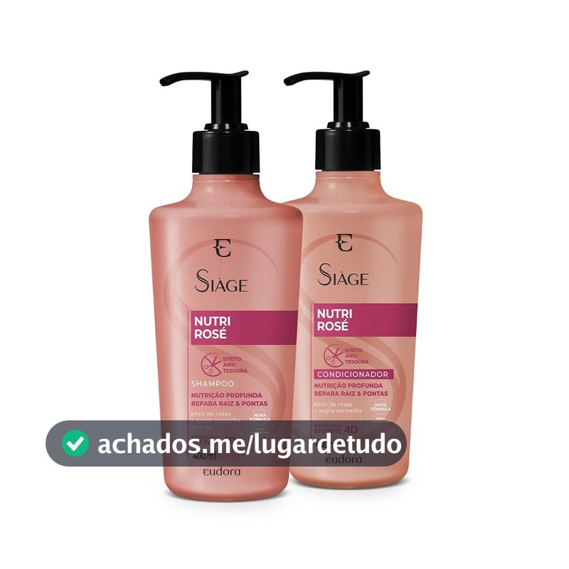 Eudora Kit Siàge Nutri Rose: Shampoo 400ml + Condicionador 400ml