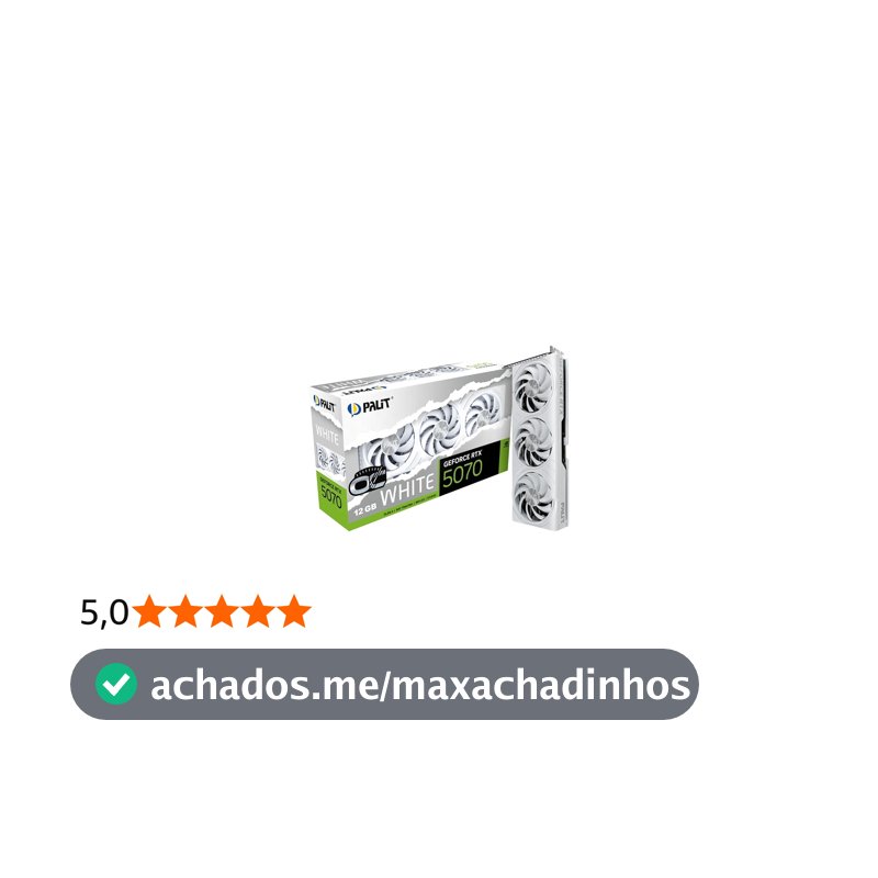 Palit RTX5070 Branco OC 12GB GDDR7 NE75070U19K9-GB2050W Retail