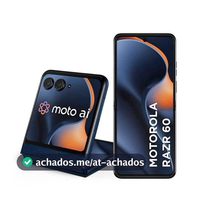 Smartphone Motorola Razr 60-256GB 12GB RAM+12GB Ram Boost Tela dobrável 6,9" pOLED e externa 3,6” Moto AI camera IP48 - Azul Marinho